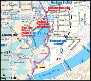 Hangzhou West Lake Districts and Roads